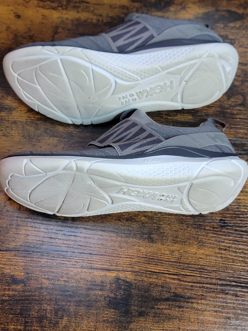 Hoka Hupana Slip- Gray and White Slip On Sneakers - Picture 4 of 8